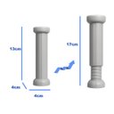 Ver imagem 4 de 4 Pés Reguláveis para Moveis 13 a 17cm Armário Cozinha Móvel - Cinza