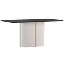 Ver imagem 2 de Mesa de Jantar Serena 180x90 cm com Vidro Off White Preto - New Ceval