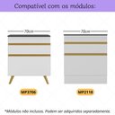Ver imagem 2 de Kit Rodapé para Balcão Cozinha 70cm Veneza com Pés Multimóveis Mp3729 Branco