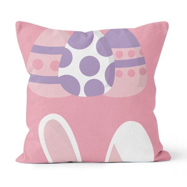 Kit 4 Capas de Almofadas Decorativas Own Coelhos da Páscoa Rosa e Lilás - 5