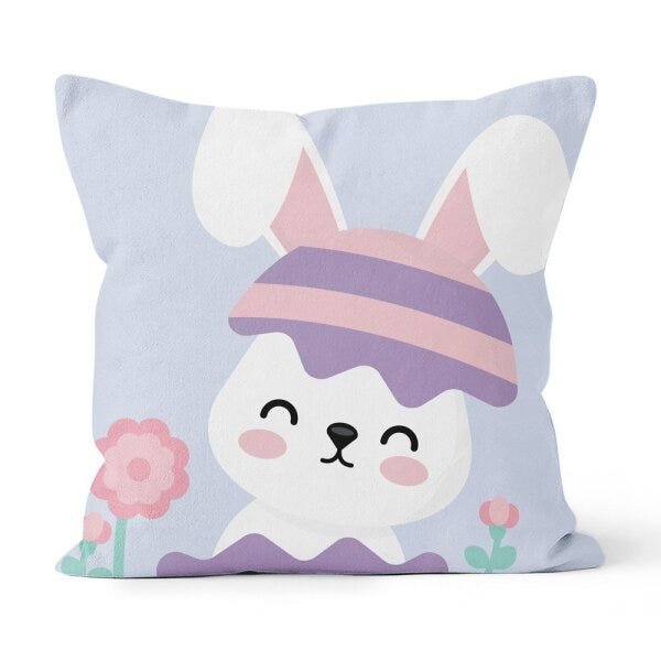 Kit 4 Capas de Almofadas Decorativas Own Coelhos da Páscoa Rosa e Lilás - 2
