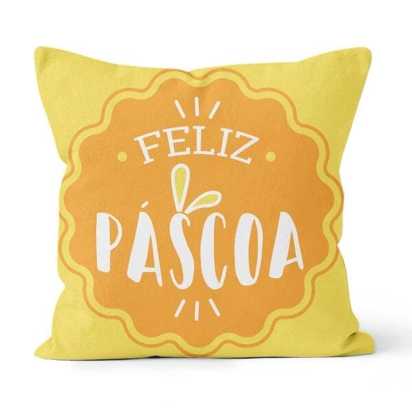 Kit 4 Capas de Almofadas Decorativas Own Feliz Páscoa e Chevron Amarela - 2