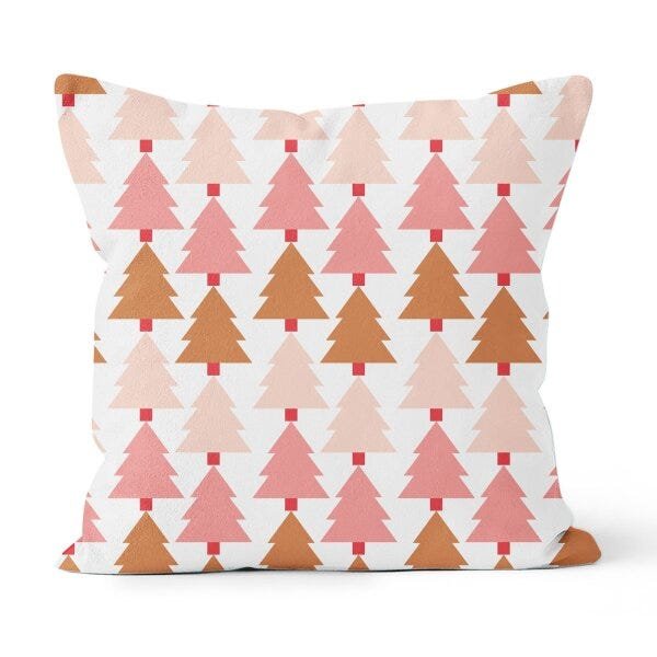 Kit 4 Capas de Almofadas Decorativas Own Feliz Natal e Enfeites Tons Rosa - 5