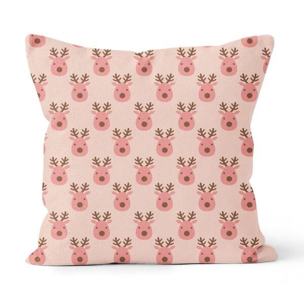 Kit 4 Capas de Almofadas Decorativas Own Feliz Natal e Enfeites Tons Rosa - 4