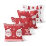 Kit 4 Almofadas Decorativas Own Papai Noel Vermelho e Branco - 1