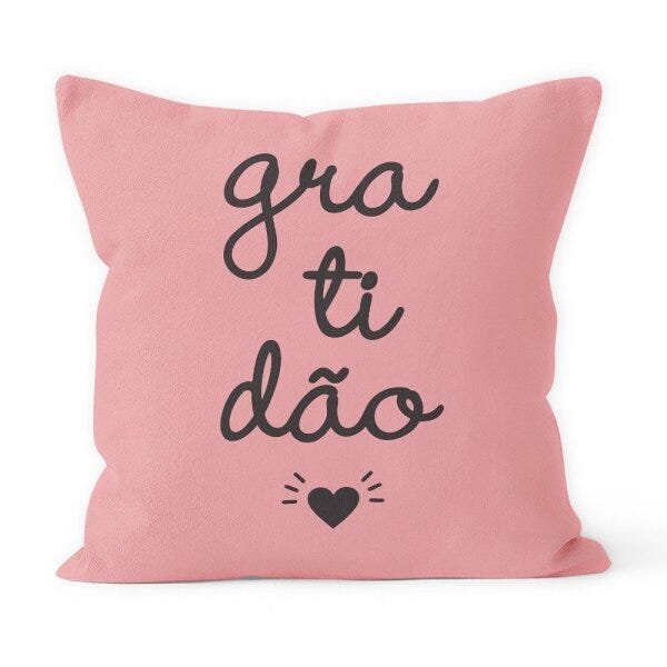 Kit 4 Almofadas Decorativas Own Gratidão e Corações Salmão e Preto - 2