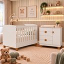 Ver imagem 1 de Quarto de Bebê Completo Apolo | Berço 2 em 1, Cômoda Sapateira 100% MDF
