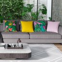Ver imagem 2 de Kit 4 Almofadas Decorativas Own Flores Folhas e Lisas 45x45 - Almofada Completa