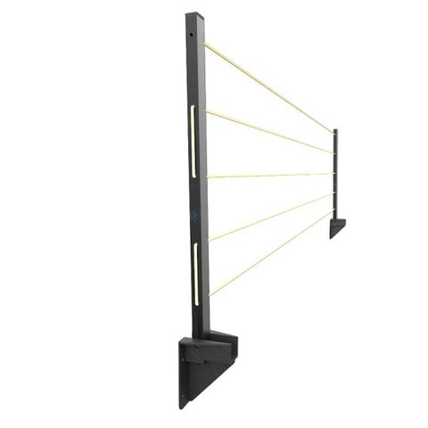 Varal de Roupa para Parede ou Muro Retrátil Preto