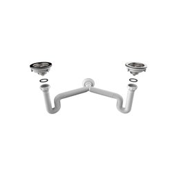 Sifão Tubo Extensivo Duplo Universal Branco Com Porca Pp - 2