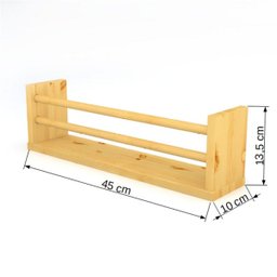Prateleira Multiuso Com Fixação Invisível 45cm x 10cm x 13,5cm - Pinus - 6