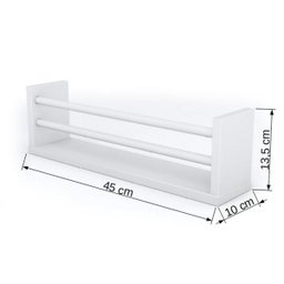 Prateleira Multiuso Com Fixação Invisível 45cm x 10cm x 13,5cm - Branco - 6