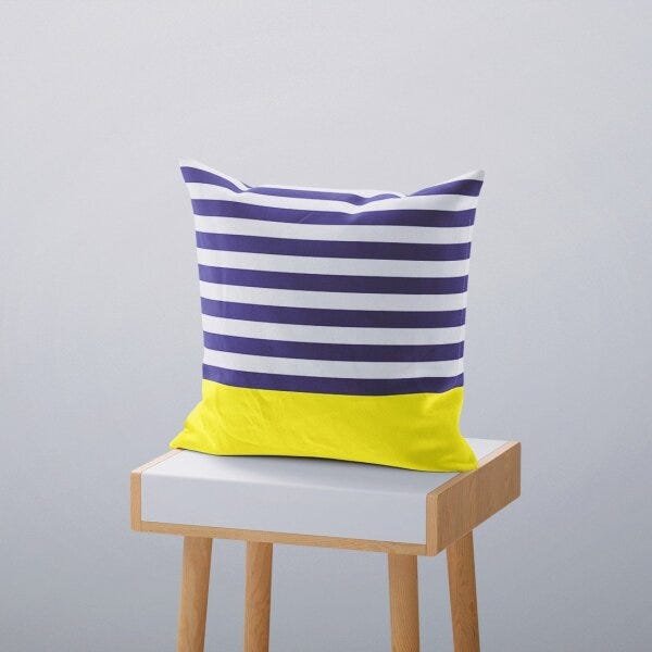 Kit 4 Capas de Almofadas Decorativas Own Folhas e Chevron Amarela - 45x45 cm - 4