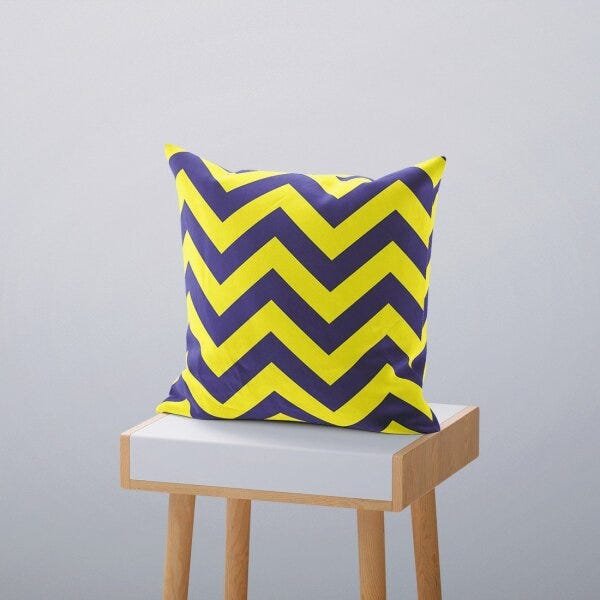 Kit 4 Capas de Almofadas Decorativas Own Folhas e Chevron Amarela - 45x45 cm - 6