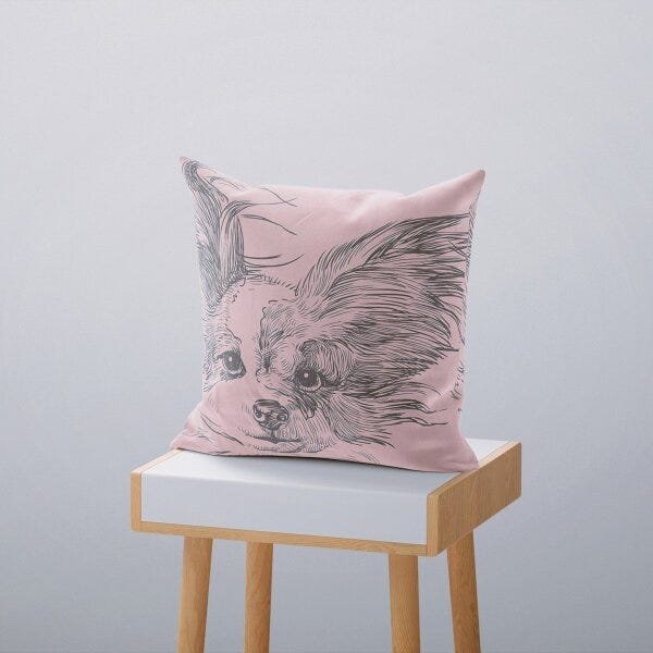 Kit 4 Capas de Almofadas Decorativas Own Love Dog Rosa - 45x45 cm - 4
