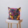 Kit 4 Capas de Almofadas Decorativas Own Triângulos Coloridos e Lisas Roxo - 45x45 cm - 3