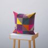 Kit 4 Capas de Almofadas Decorativas Own Triângulos Coloridos e Lisas Roxo - 45x45 cm - 5