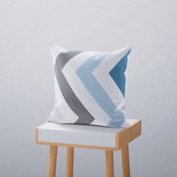 Kit 4 Capas de Almofadas Decorativas Own Geométricas e Lisas Azul e Cinza - 45x45 cm - 6