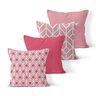 Kit 4 Almofadas Decorativas Own Geométricas Tons de Rosa - 45x45 cm - 1