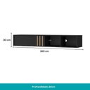 Ver imagem 3 de Rack Suspenso Linea para TV 160cm MDP com Suporte Preto Móveis Carraro