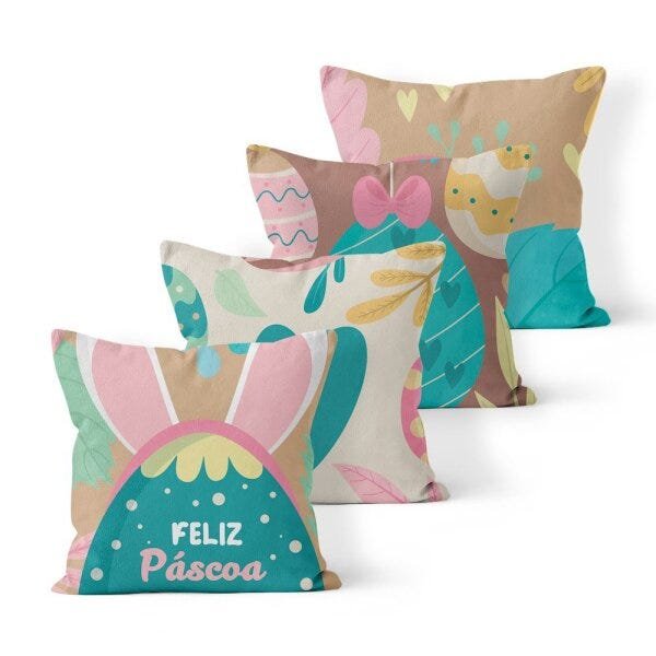 Kit 4 Almofadas Decorativas Own Love Feliz Páscoa - 1