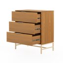 Ver imagem 3 de Cômoda Square 3 Gavetas 80 cm X 45 cm Louro Freijó