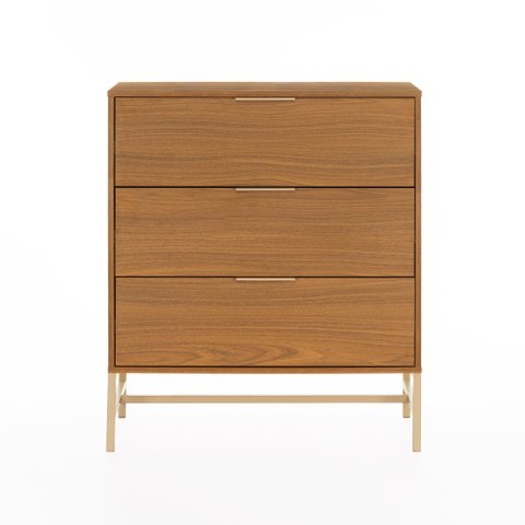 Cômoda Square 3 Gavetas 80 cm X 45 cm Louro Freijó