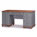 Ver imagem 1 de Escrivaninha Linz 7 Gavetas 80 X 176 X 50 Cm (a X L X P) Cor Cinza Escuro- Imbuia Glazer