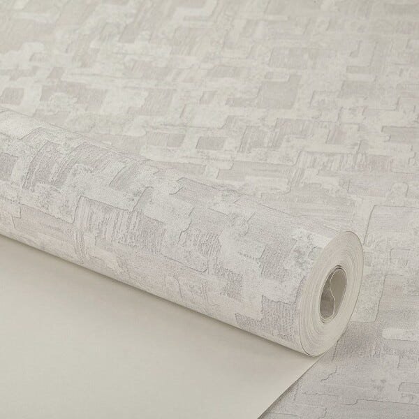 Papel de Parede Importado Vinílico Textura Geométrico Cinza - 3