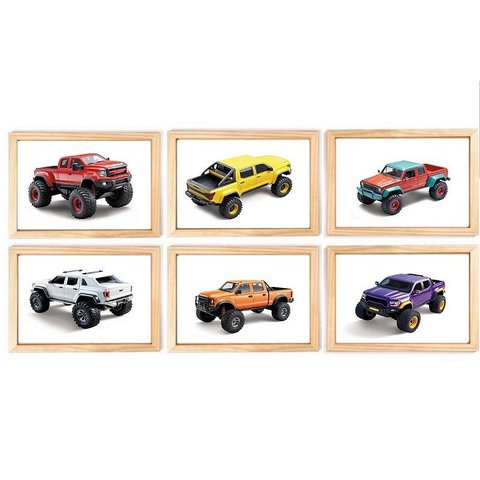 Kit Quadro Infantil Caminhonete Pickup 4x4 Carros Transporte Decorativo Quarto Menino Criança Enxova