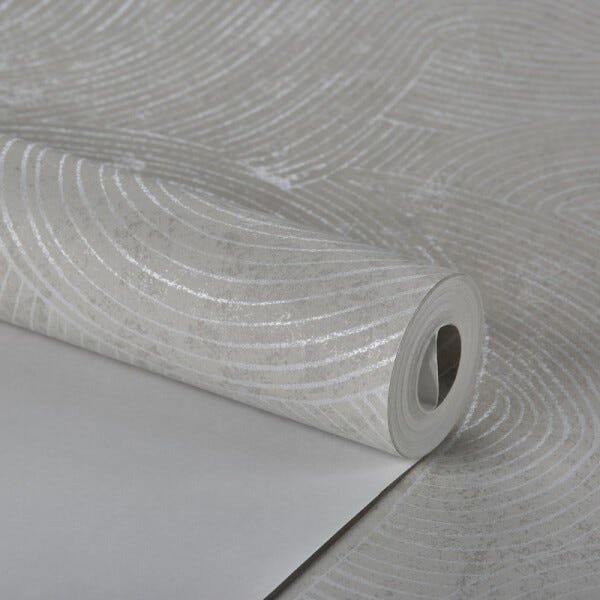 Papel de Parede Importado Cinza Ondas Tnt Texturizado - 3