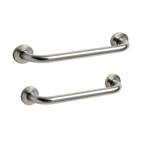 Kit de 2 Barras de Apoio 60 e 80cm Aço Inoxidável Polido Barra de Apoio para Box Banheiro Idoso Prem