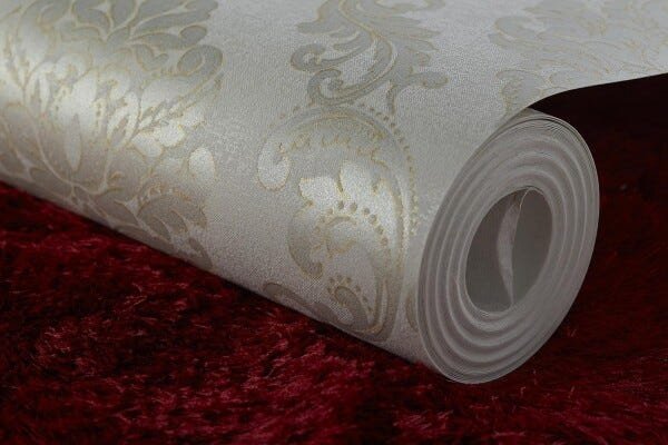 Papel de Parede Texturizado Arabesco Cinza Acetinado - 5