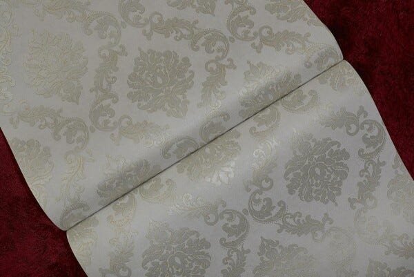 Papel de Parede Texturizado Arabesco Cinza Acetinado - 3
