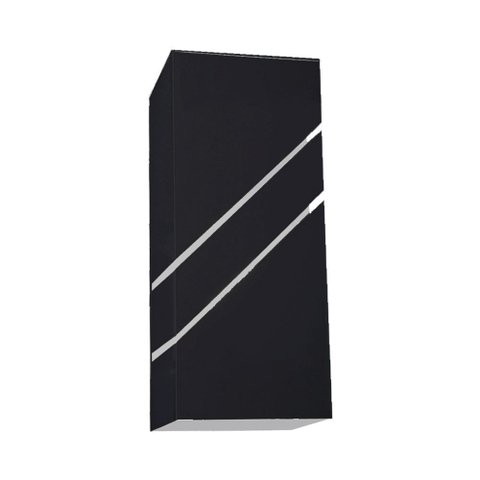 LUMINÁRIA PAREDE ARANDELA MADRI RETANG FRISO DIAGONAL PRETO - 1469 PT