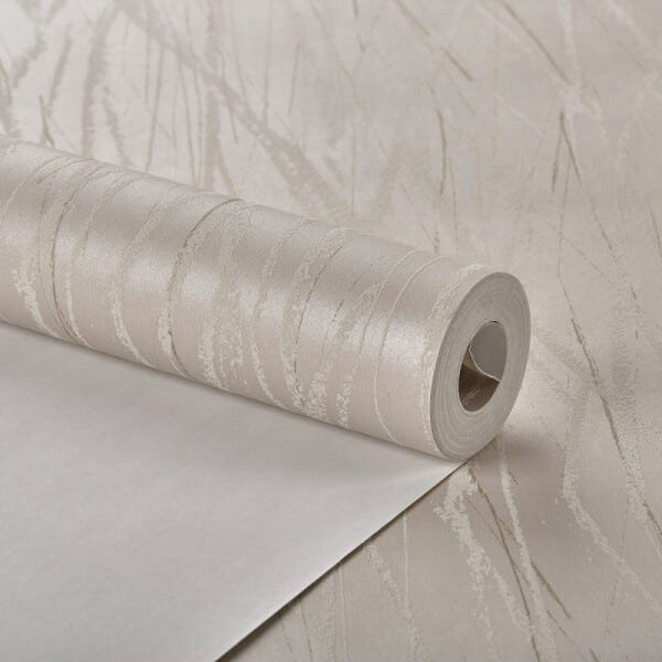 Papel de Parede Importado Lavável Bege Marrom Off White - 1