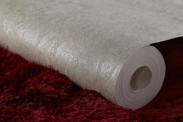 Papel de Parede Vinílico Importado Texturizado Bege Glitter - 5