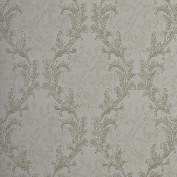 Papel de Parede Texturizado Off White Arabescos Pérola - 2
