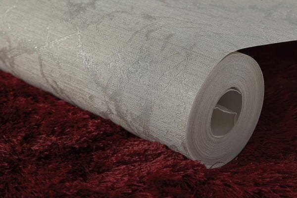 Papel de Parede Texturizado Cinza Claro com Glitter - 5