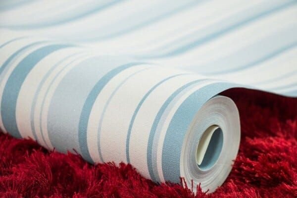 Papel de Parede Importado Vinílico 0,53x9,5m Azul Listrado - 2