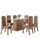 Ver imagem 4 de Conjunto De Sala De Jantar 1,35 Com 6 Cadeiras Amêndoa 73B