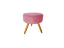 Ver imagem 5 de Kit Namoradeira + 2 Poltronas Decorativa Aurora + Puff Redondo Suede Rosa Pés Madeira Mz Decor