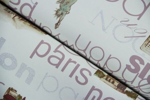 Papel de Parede Importado Vinílico Lavável 53cm X 10m London Paris Torre com Tonalidade Cinza, Prata - 4