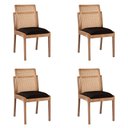 Ver imagem 1 de Kit 4 Cadeiras Decorativa Sala de Jantar Luxo Livia Facto Marrom - Mozzelar