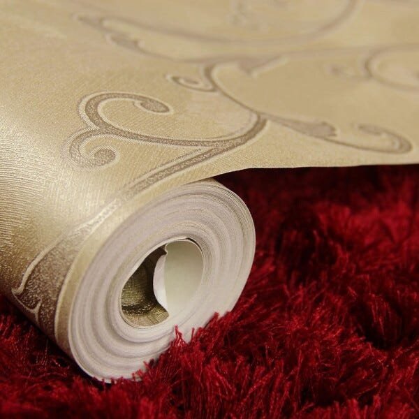 Papel de Parede Importado Marrom com Detalhes Marrom Escuro - 1