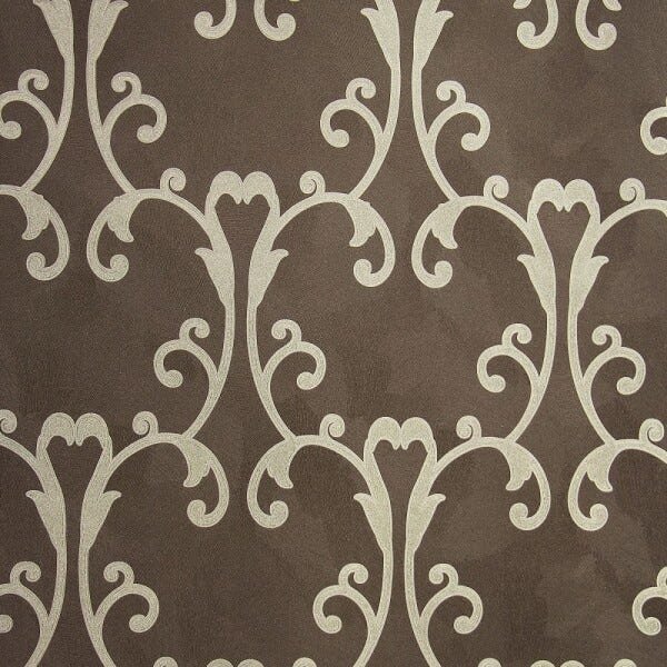 Papel de Parede Importado Marrom Escuro Detalhes Dourado - 2