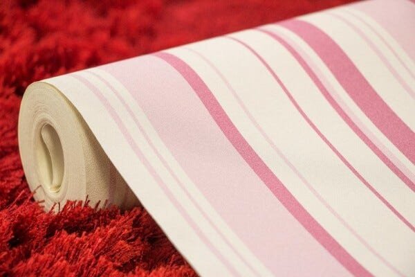 Papel de Parede Importado Vinílico Lavável Listrado Rosa - 2
