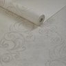 Papel de Parede Vinílico Off White Arabesco Bege com Glitter - 1