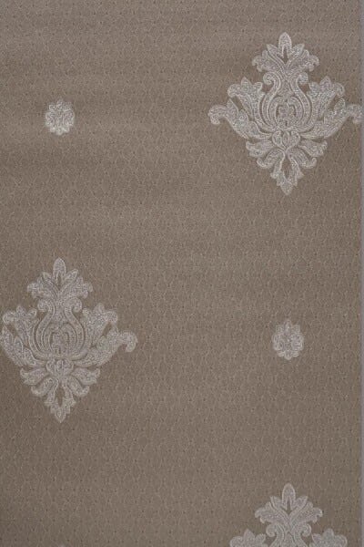 Papel de Parede Textura Marrom Acinzentado Arabesco Cinza - 4