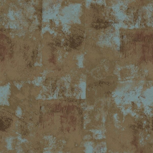 Papel de Parede Importado Lavável Textura Pátina Azul/marrom - 4